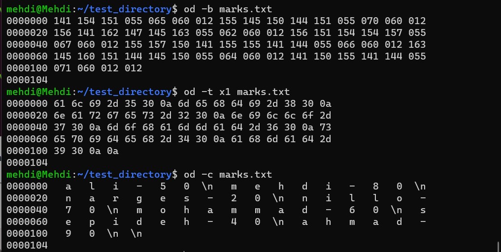 od یکی از پرکاربردترین دستورات لینوکس