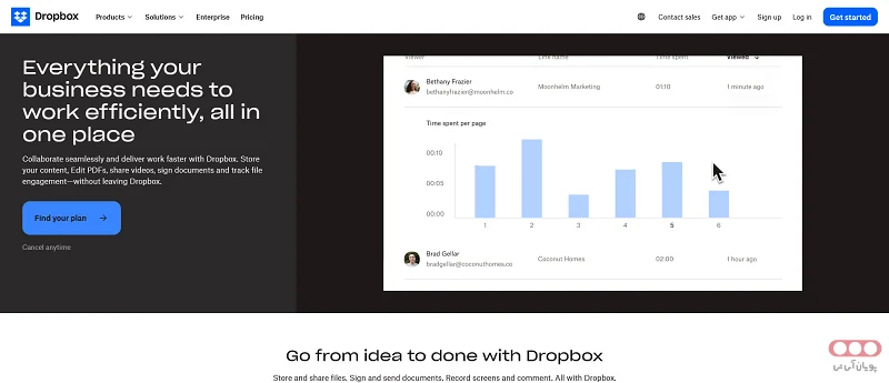Dropbox Business، بهترین سایت های آپلود فایل