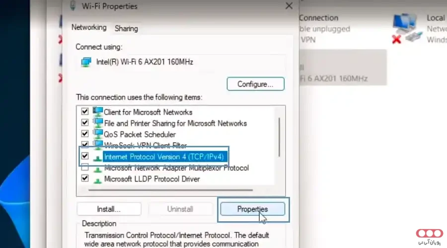 انتخاب-TCP،-IPv4