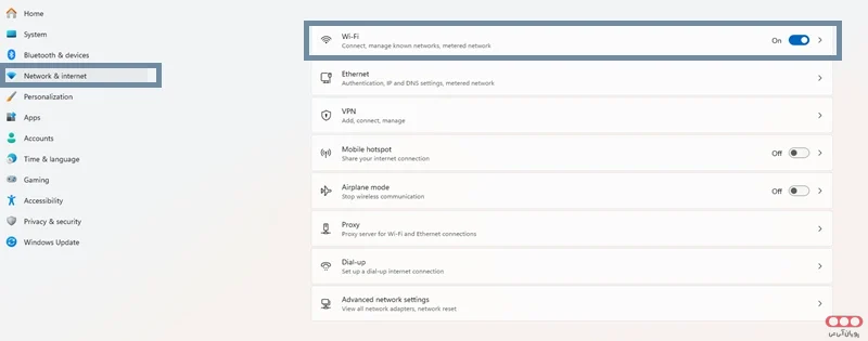 رفتن-به-قسمت-وای-فای