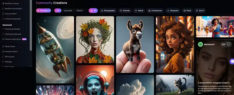 آموزش استفاده از هوش مصنوعی Leonardo.ai، بخش Community Creations