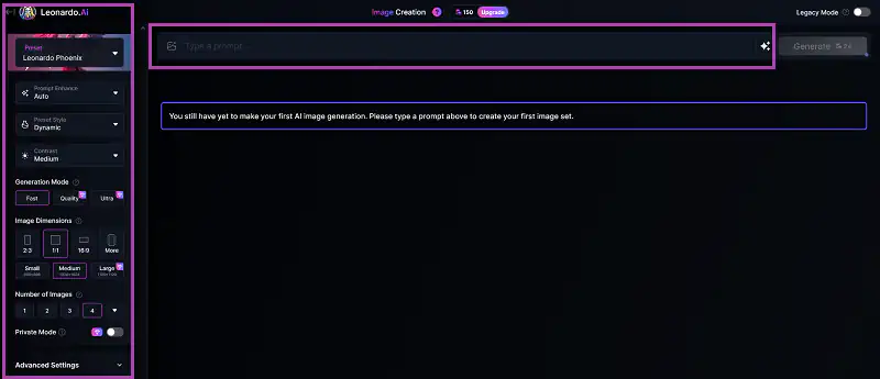 آموزش استفاده از هوش مصنوعی leonardo.ai، ایجاد عکس
