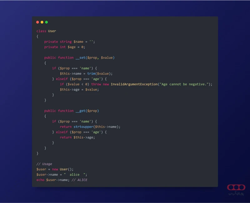 تغییرات Property hooks در PHP