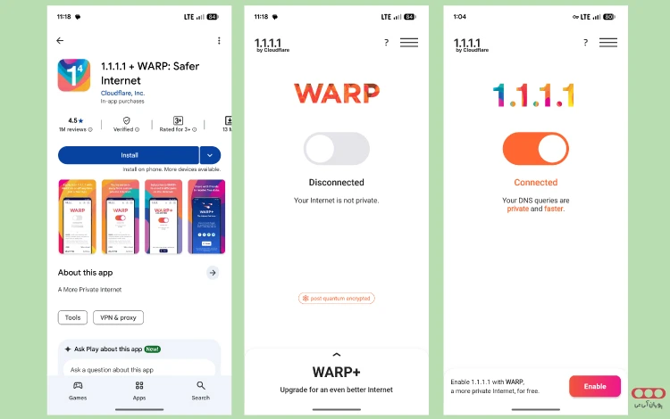 تغییر DNS در اندروید با WARP