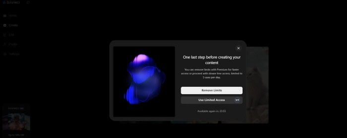 DavinciAI-limitation