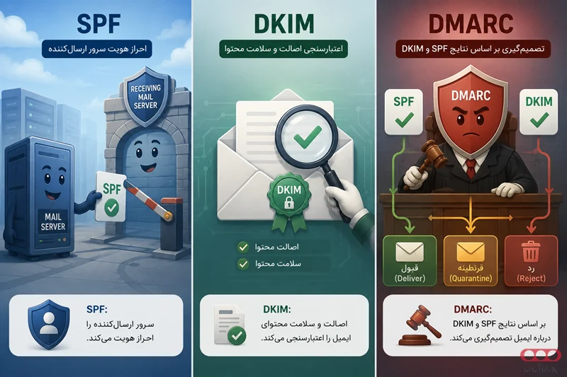 SPF، DKIM و DMARC